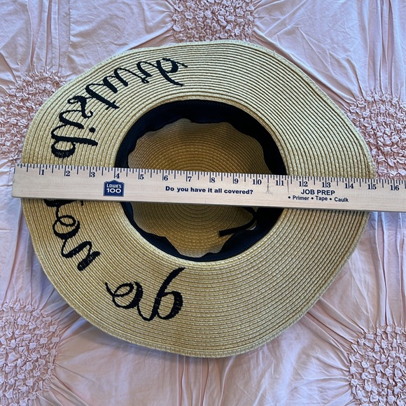 C.C Women's Paper Weaved Crushable Beach Embroidered Quote Floppy Brim S… - Picture 11 of 11